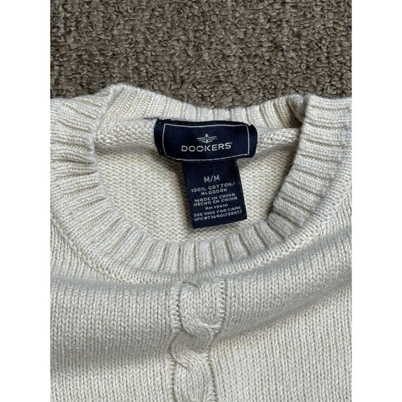 Dockers Men's Crew Neck Knit Patchwork Sweater‎ Neutral Colors M/M Medium - Picture 6 of 9